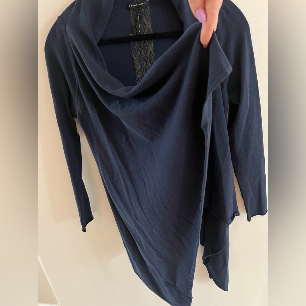 Made in Italy navy wrap sweater